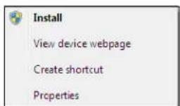 Install View device webpage Create shortcut Properties