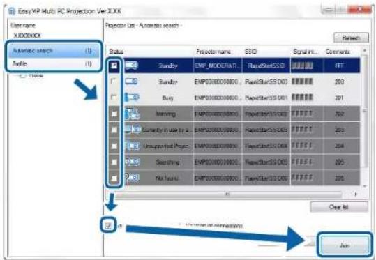 EasyXP Multi PC Projection Ver XXX Username XXXXXXX Automatic search (1) Profile (1) Status Project name - Automatic search - Project name: SBO Signal Int. Comments Refresh Sunday EmpS:XXX000000000... FreqStartSSO00 260 Buy EmpS:XXX00000000... FreqStartSSO01 201 Warning EmpS:XXX00000000... FreqStartSSO02 262 Currently in use to EmpS:XXX00000001... FreqStartSSO03 263 Unappulated Project EmpS:XXX00000002... FreqStartSSO04 264 Searching EmpS:XXX00000003... FreqStartSSO05 265 Not known EmpS:XXX00000004... FreqStartSSO06 266 Clear int. Add OK