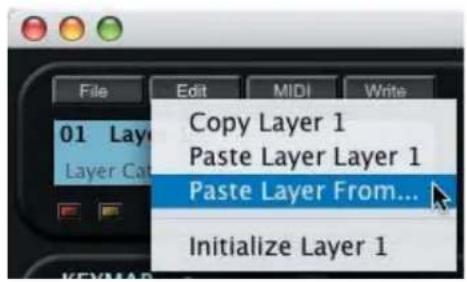 File Edit MIDI Write 01 Layer Layer Cat Copy Layer 1 Paste Layer Layer 1 Paste Layer From... Initialize Layer 1