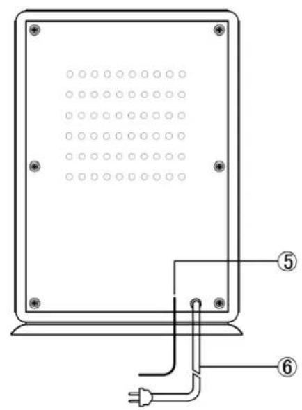 Technical diagram of a computer monitor with labeled components and wiring connections