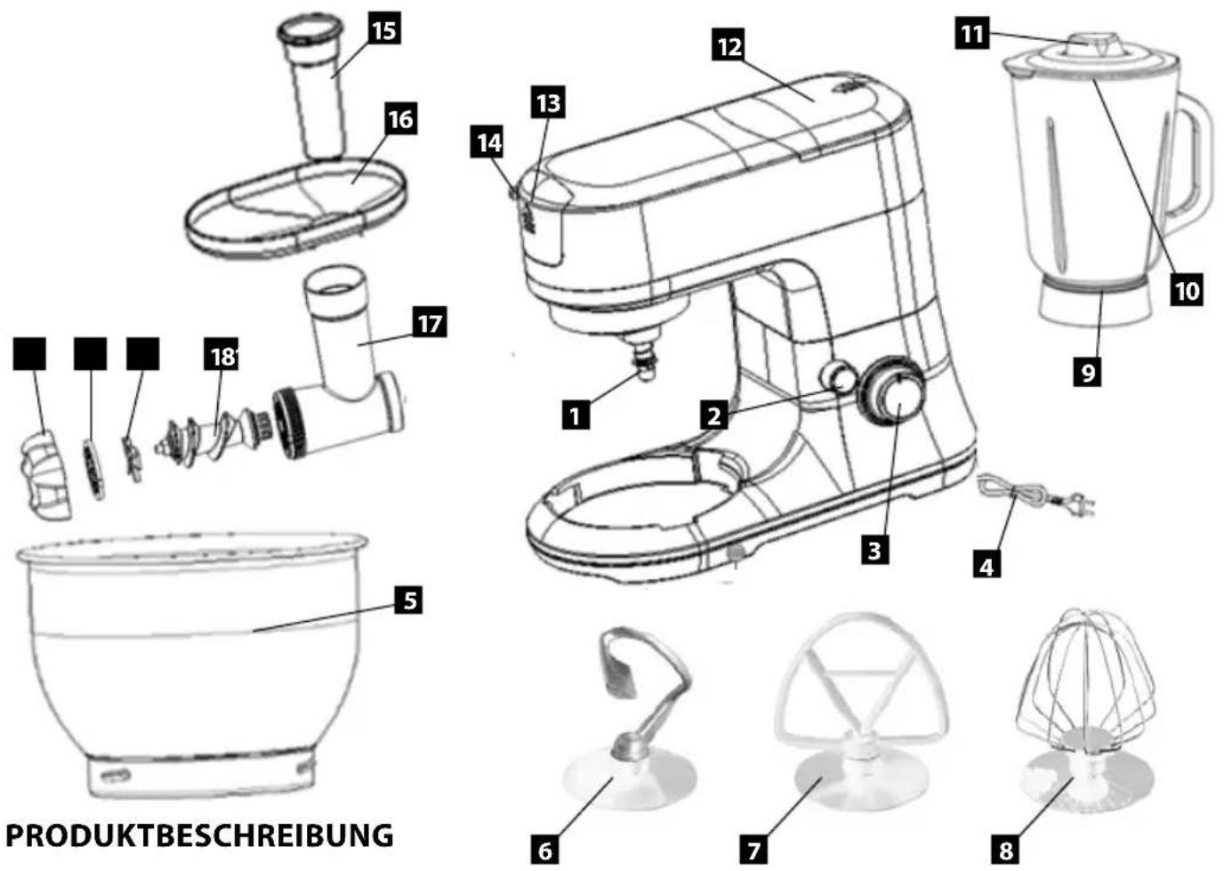 15 16 17 18 12 13 14 1 2 3 4 5 6 7 8 9 10 11 BRODUKTBESCHREIBUNG