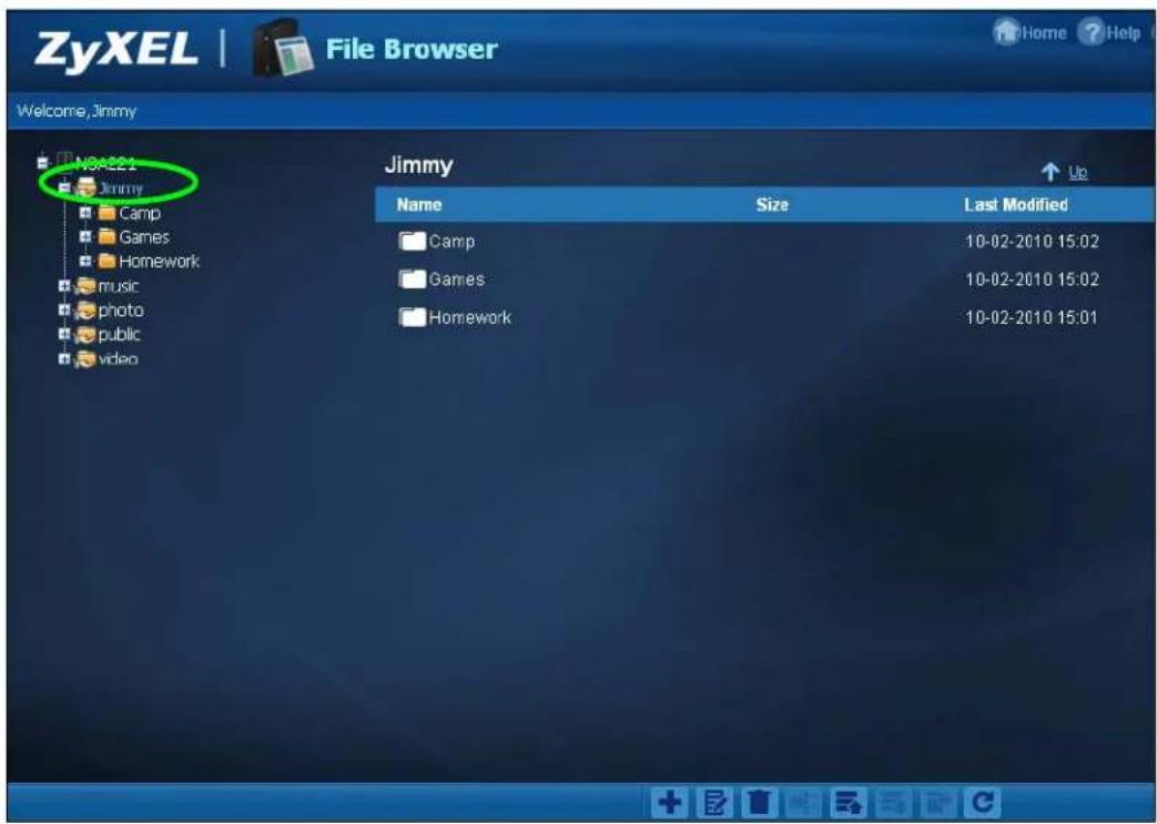 ZyXEL | File Browser Welcome,Jimmy N3A21 Jimmy Camp Games Homework music photo public video Jimmy Name Size Last Modified Camp 10-02-2010 15:02 Games 10-02-2010 15:02 Homework 10-02-2010 15:01
