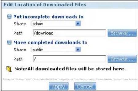 ZYXEL NSA310S-1T - Configuring General Download Settings - 2
