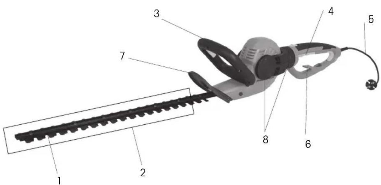 Labeled diagram of a hair clip with numbered parts for identification