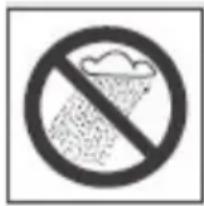 No sign indicating a prohibition of rainfall, featuring a cloud above raindrops and a shaded circle.