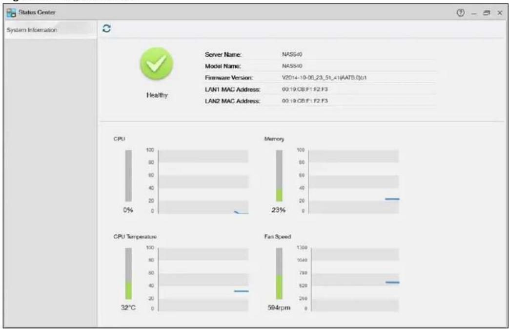 ZYXEL NAS540-16T - Status Center - 1