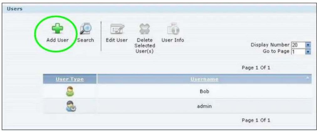 Users Add User Search Edit User Delete User Info Display Number 20 Go to Page 1 Page 1 Of 1 User Type Username Bob admin Page 1 Of 1