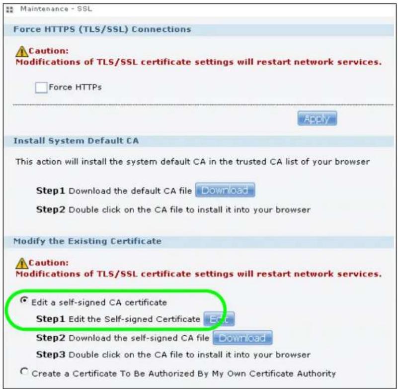 Maintenance - SSL Force HTTPS (TLS/SSL) Connections Caution: Modifications of TLS/SSL certificate settings will restart network services. Force HTTPS Apply Install System Default CA This action will install the system default CA in the trusted CA list of your browser Step1 Download the default CA file Download Step2 Double click on the CA file to install it into your browser Modify the Existing Certificate Caution: Modifications of TLS/SSL certificate settings will restart network services. Edit a self-signed CA certificate Step1 Edit the Self-signed Certificate Edit Step2 Download the self-signed CA file Download Step3 Double click on the CA file to install it into your browser Create a Certificate To Be Authorized By My Own Certificate Authority