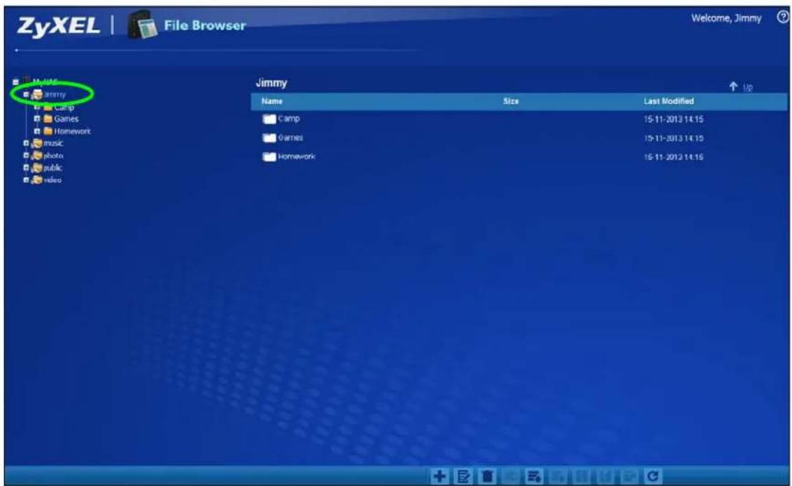 ZyXEL | File Browser Welcome, Jimmy My Web Jimmy Camp Games Homework music photo public video Jimmy Name Size Last Modified Camp 15-11-2013 14.15 Games 15-11-2013 14.15 Homework 15-11-2013 14.15