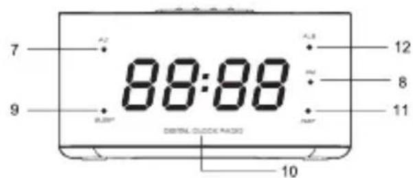 7 9 88:88 10 11 12 A2 A3 A4 A5 A6 A7 A8 A9 DIGITAL CLOCK RADIO