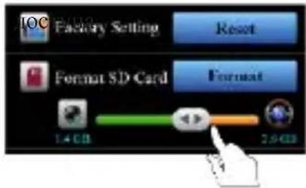 IOC Factory Setting Reset Format SD Card Format 1.4 GB 2.9 GB