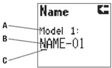 Name A B C Model 1: NAME-01