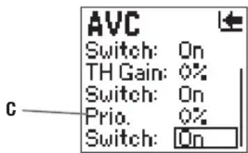 AVC Switch: On TH Gain: 0% Switch: On Prio. 0% Switch: On