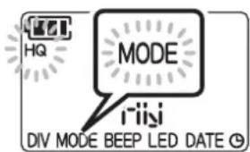 HQ MODE i-ii-i DIV MODE BEEP LED DATE ©