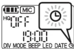 MIC HQ OFF 19:00 DIV MODE BEEP LED DATE ©