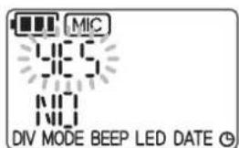 MIC NO DIV MODE BEEP LED DATE ©