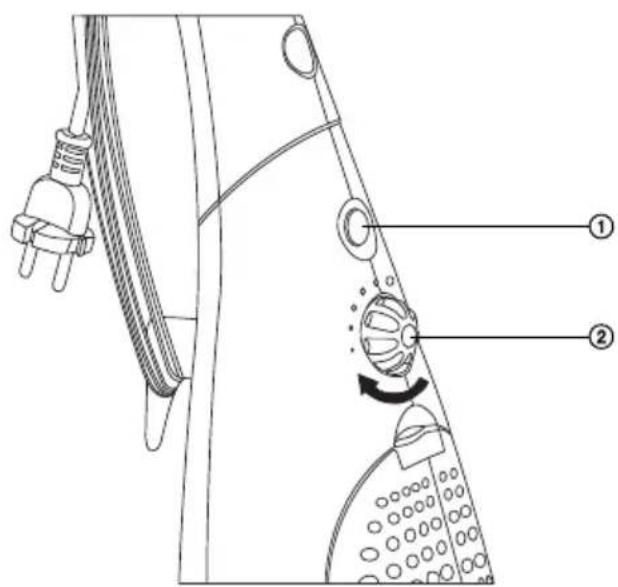 Technical diagram of a door handle with labeled parts and directional arrow indicating rotation or movement.