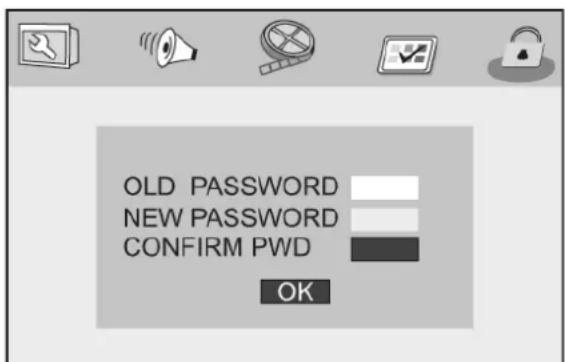 OLD PASSWORD NEW PASSWORD CONFIRM PWD OK