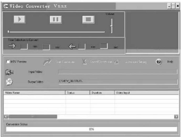 Video Converter Vxxx Volume Time Selection to Convert MTV Review Input Video Output Video EAMTV_OUTPUTS Video Name Status Duration Video Input Conversion Status 0%