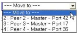 --- Move to --- --- Move to --- 2: Peer 2 - Master - Port 42 3: Peer 3 - Master - Port 17 4: Peer 4 - Master - Port 36