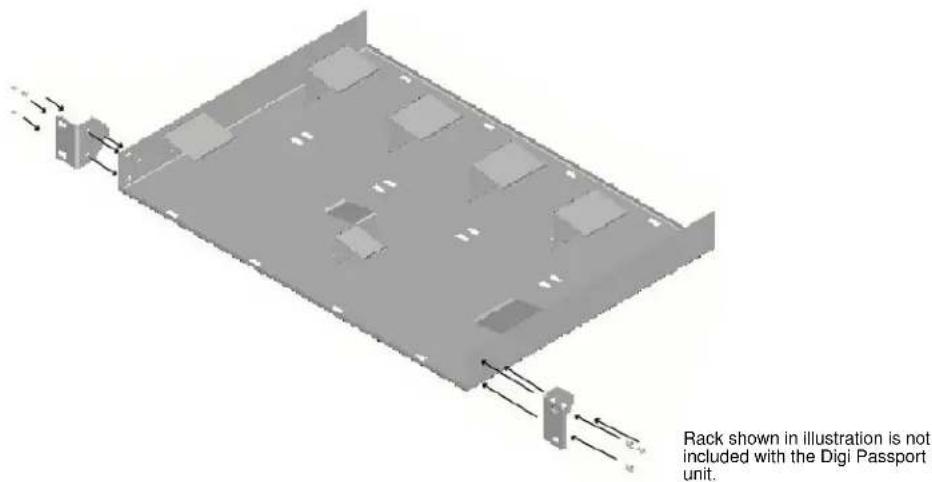 Rack shown in illustration is not included with the Digi Passport unit.