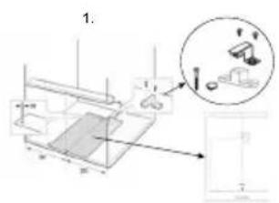 Technical diagram showing a mechanical assembly with labeled components and an inset close-up of a component detail.