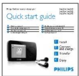 Philips On/On Start Guide Quick start guide • Install • Connect and Charge • Transfer • Enjoy PHILIPS