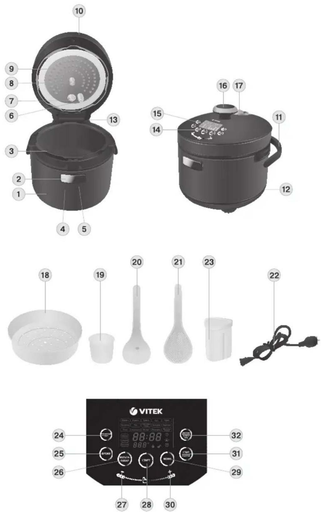 Vitek VT-4208 CL - Инструкция по эксплуатации - 1