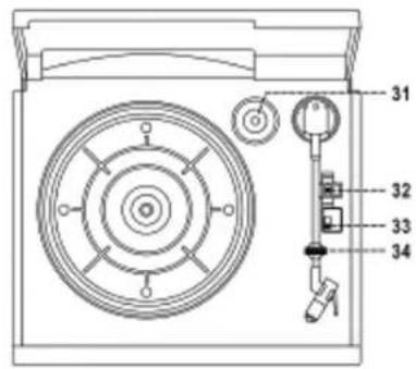 Technical diagram of a device with numbered components, likely an air purifier or fan assembly.