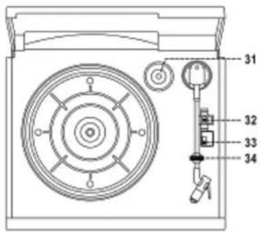 Technical diagram of a device with numbered components, likely an air vent or fan assembly.