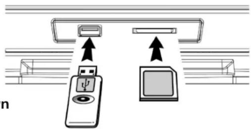 Diagram showing two devices connected to a wall-mounted device, with arrows indicating direction of connection.