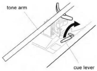 tone arm cue lever