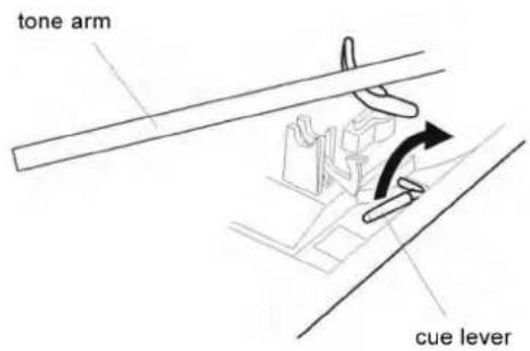 tone arm cue lever