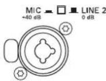 DYNACORD A 112A - EINGANG (INPUT 2) FÜR AUDIO-SIGNAL MIT EMPFINDLICHKEITSWAHLSCHALTER (MIC/LINE 2) - 1