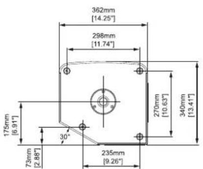 362mm [14.25"] 298mm [11.74"] 175mm [6.91"] 30" 270mm [10.63"] 340mm [13.41"] 73mm [2.88"] 235mm [9.26"]