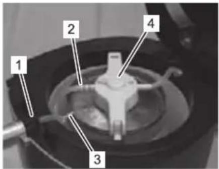 Labeled diagram of a mechanical device with numbered components 1 to 4
