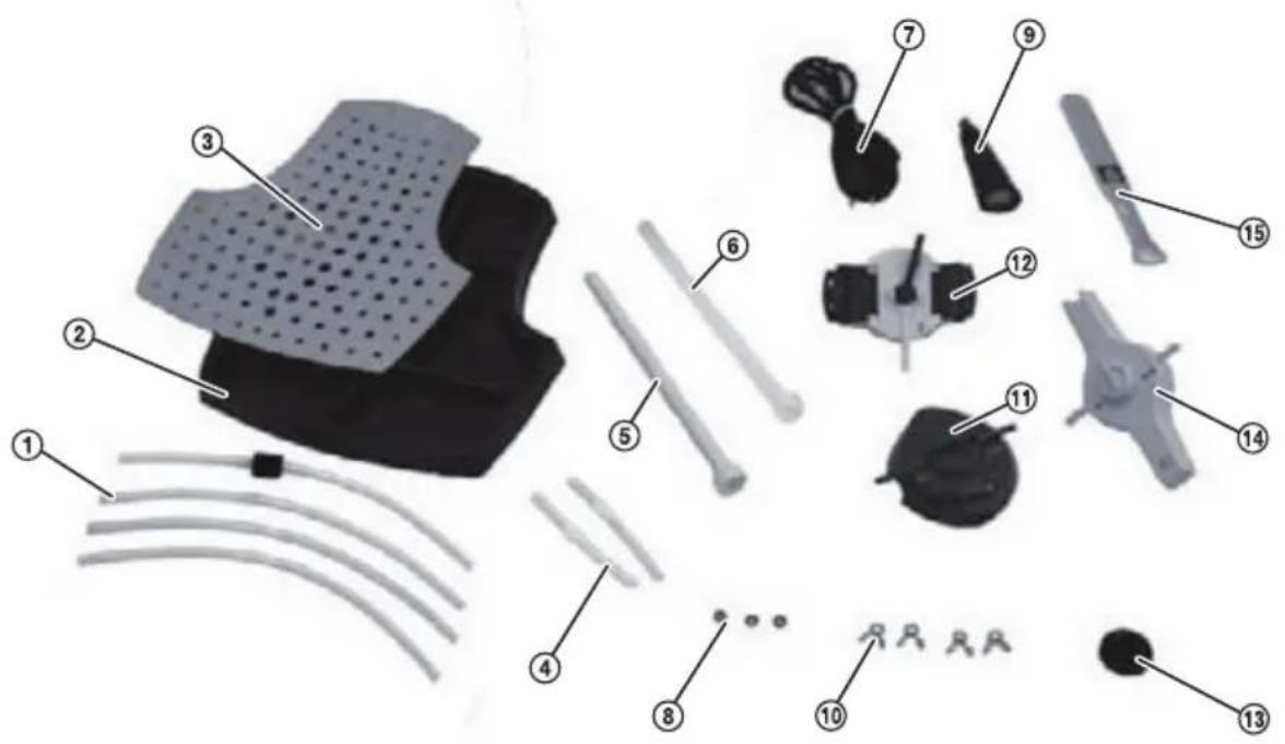 Exploded view diagram of a mechanical assembly with numbered parts for identification
