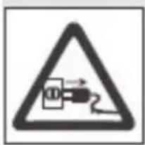 Warning sign depicting electrical hazard with a fuse symbol and warning symbol
