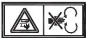 Warning sign with triangular warning triangle and crossed-out circle symbol indicating no change or reclamation