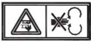 Warning sign with triangular warning triangle and crossed-out circle symbol indicating anti-impacted or blocked hazard