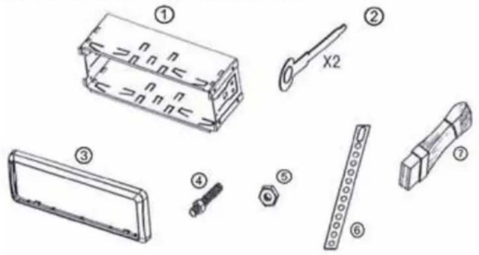 Exploded view diagram of electronic components with numbered parts labeled 1 through 7
