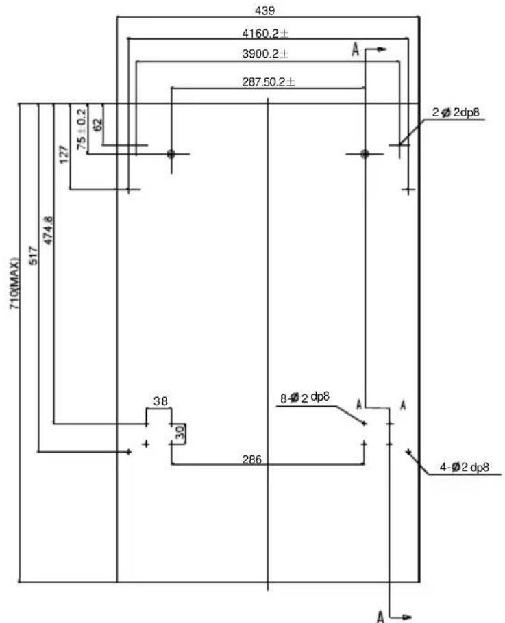 439 4160.2± 3900.2± A 2Ø2dp8 710(MAX) 517 474.8 127 75 ± 0.2 62 38 30 286 8 Ø2 dp8 A A 4-Ø2 dp8 A