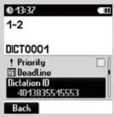 1-2 DICT0001 ! Priority 31 Deadline Dictation ID 4013835545553 Back