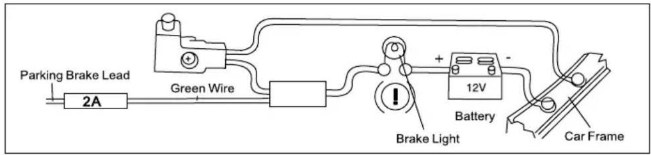 Parking Brake Lead 2A Green Wire 12V Brake Light Battery Car Frame