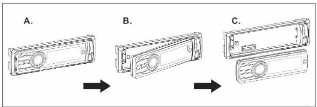 Overmax OV-CR-417B - X .Detaching the front panel - 1