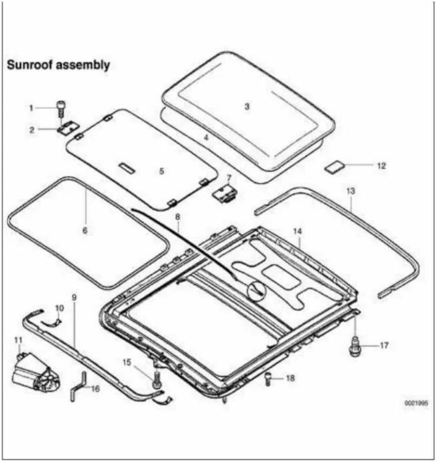 BMW 325i (2002) - Sunroof Components - 1
