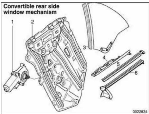 BMW 325i (2002) - Rear side window (Convertible - 1