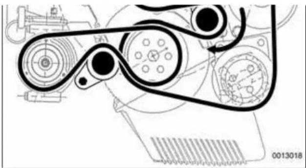 BMW 325i (2002) - To check coolant pump: - 1