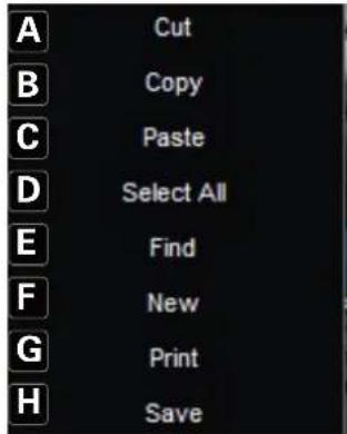 A B C D E F G H Cut Copy Paste Select All Find New Print Save
