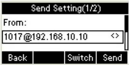 Send Setting(1/2) From: 1017@192.168.10.10 <>